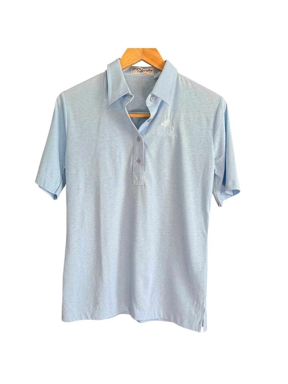80s Vintage SILVER FOX | Baby Blue Pebble Beach Women's Polo Golf Shirt | Medium
